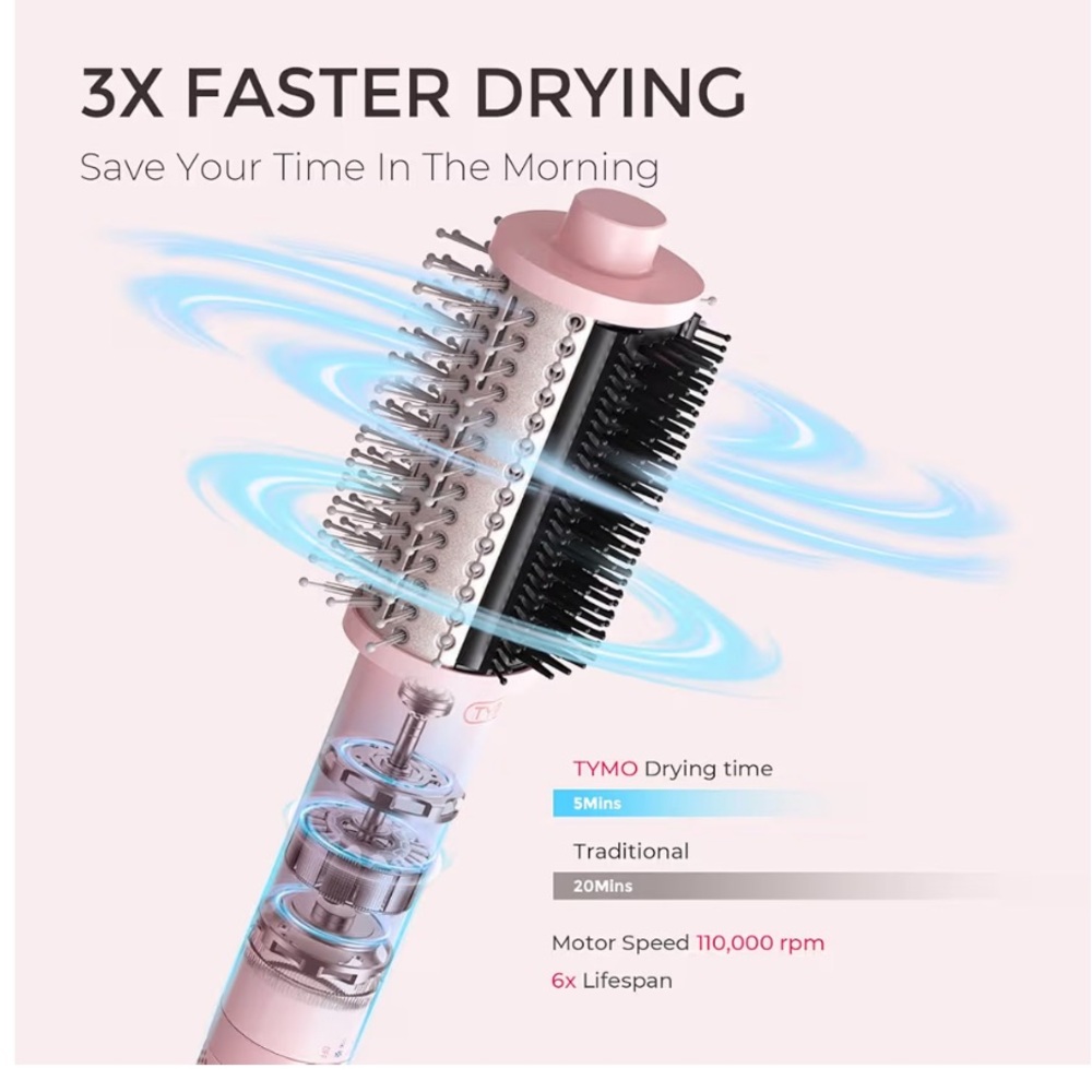 TYMO 4.0 Hair Blow Dryer Brush - Picture 2 of 7